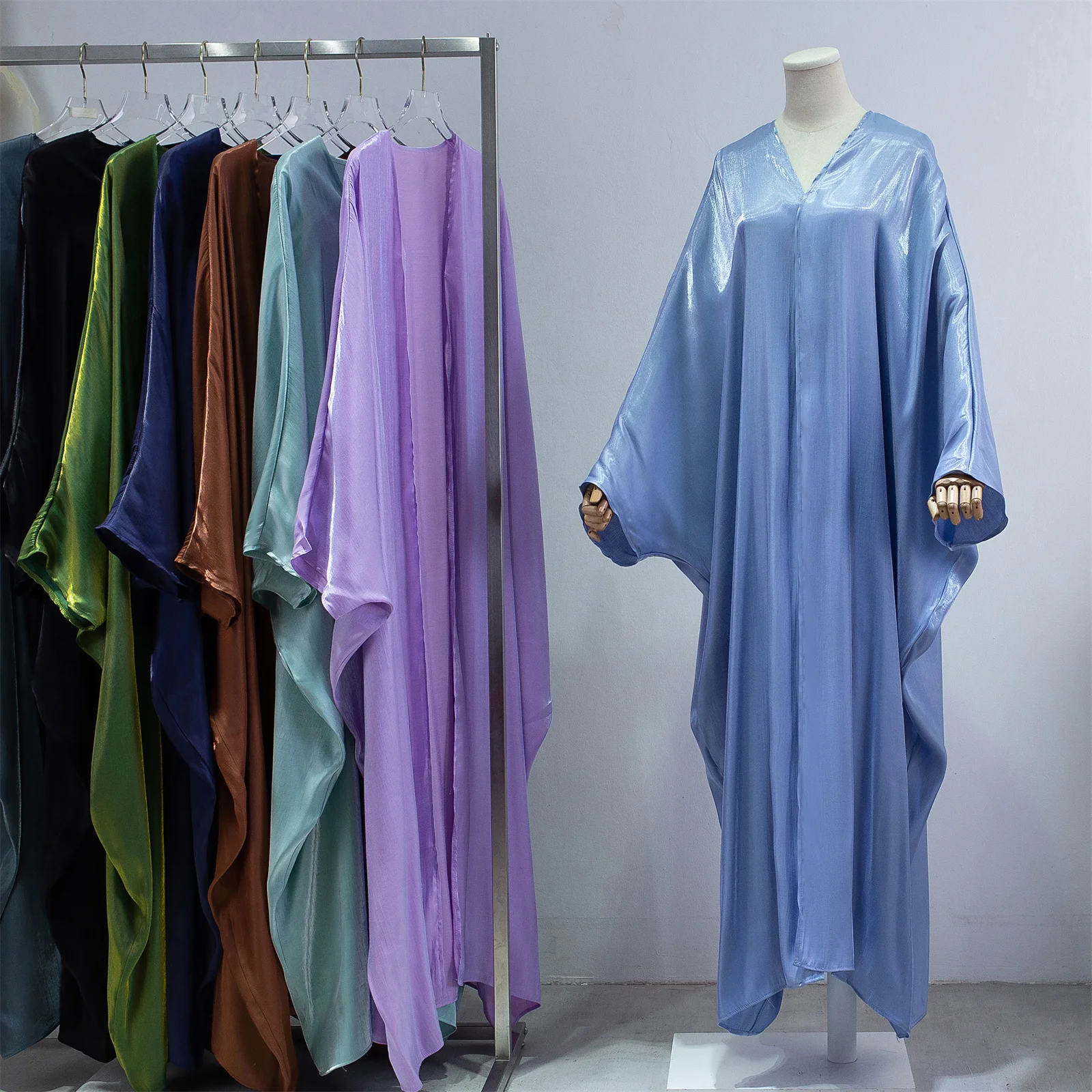 Abayas musulmanes à manches smockées, caftans une pièce de prière pour femmes, Jilbabs, manteau Cardigan, vêtements islamiques, dubaï, Robe saoudienne turque