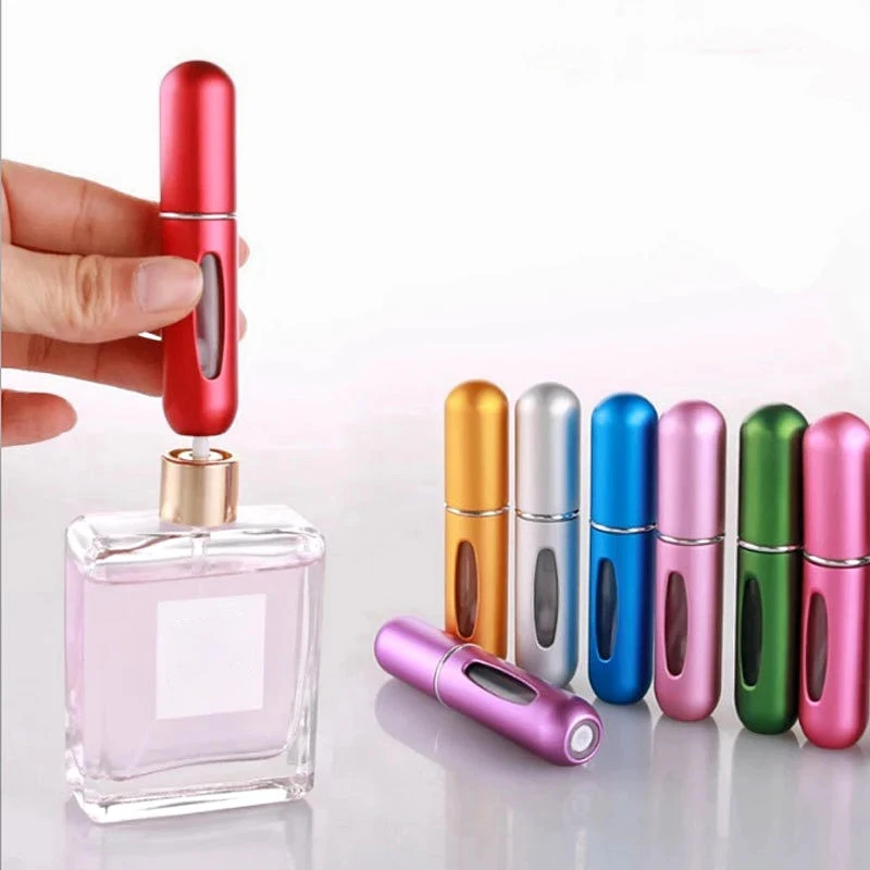 Mini bouteille de parfum Portable de voyage haut de gamme, 5ml, recharge de Base, charge droite, petit échantillon de parfum, matériau en aluminium