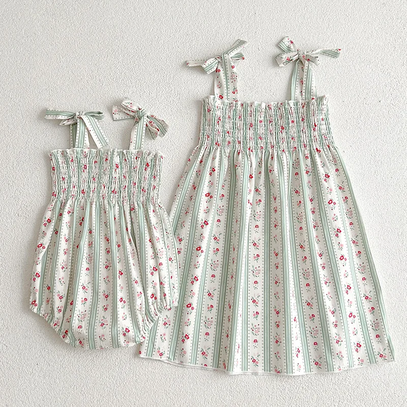 Robe d'Été Ajustable pour Nouveau-Né, Combinaison Douce pour Bébés Bol, Robe de Princesse à Imprimé Floral, Vêtements Ajustables