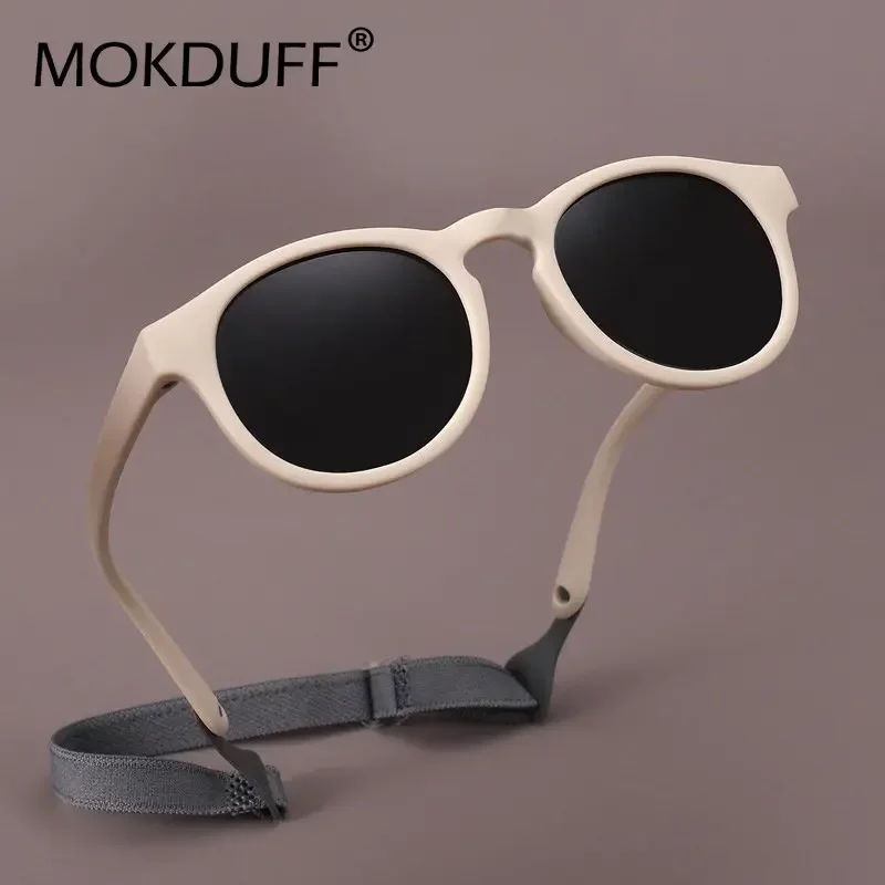 Premières lunettes de soleil à la mode pour bébé avec sangle ronde flexible UV400 lunettes de soleil polarisées pour nourrissons de 0 à 3 ans