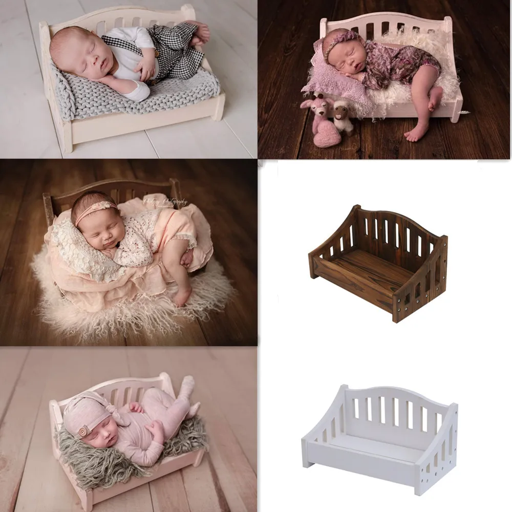 Lit en bois pour nouveau-né, accessoires de photographie pour bébé