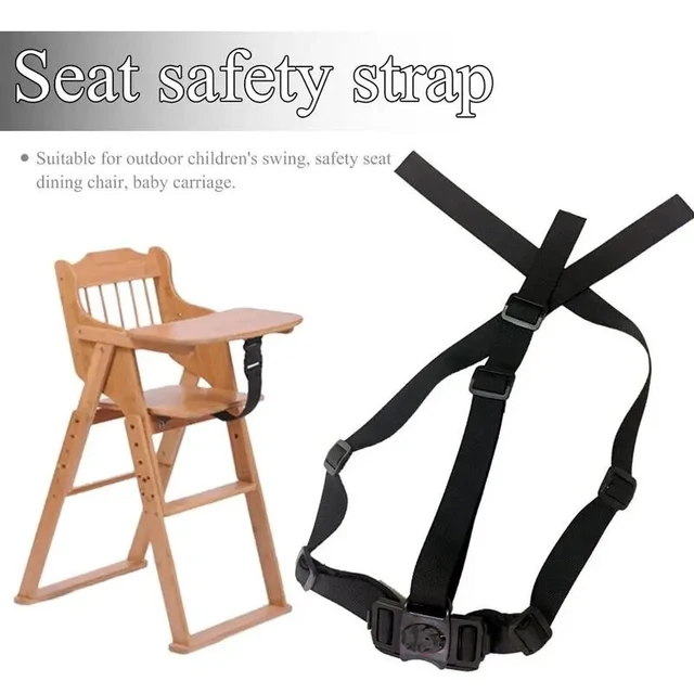 Chaise de salle à manger pour bébé, ceinture de sécurité pour chaise d'alimentation pour bébé, 3 points, ceinture de sécurité fixe, harnais de sécurité, accessoires de poussette pour bébé – Image 2