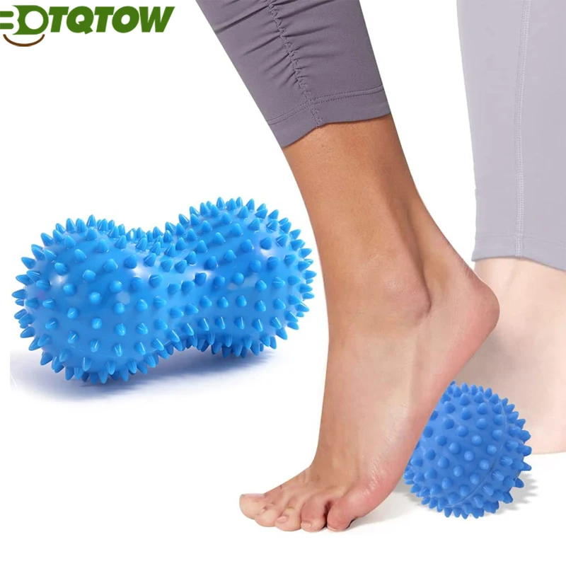 1 boule de Massage aux cacahuètes, boule de rouleau de Massage Double crosse pour Massage musculaire des tissus profonds, libération myofasciale de thérapie physique