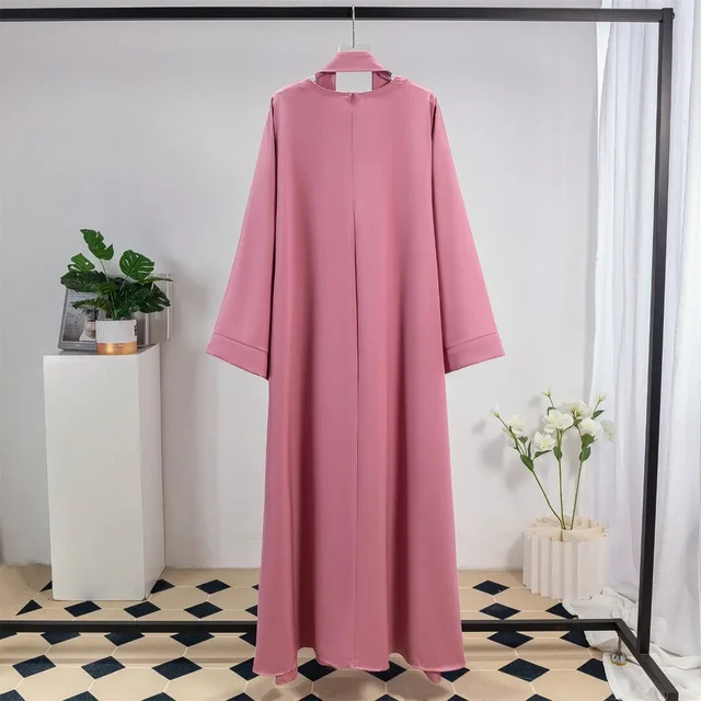 Robe de prière maxi longue pour femmes, abayas musulmanes, caftans avec ceinture, manches longues, vêtements islamiques, jilbabs, robes de ramadan – Image 6