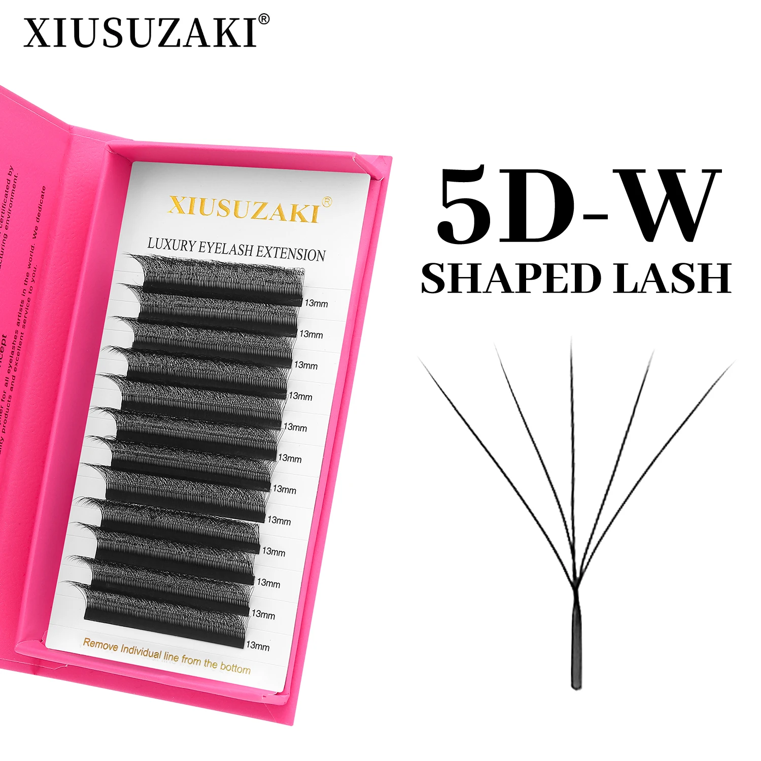 XIUSUZAKI 5D W cils noir préfabriqué ventilateurs Extensions de cils naturel doux Volume individuel faux cils beauté maquillage outils