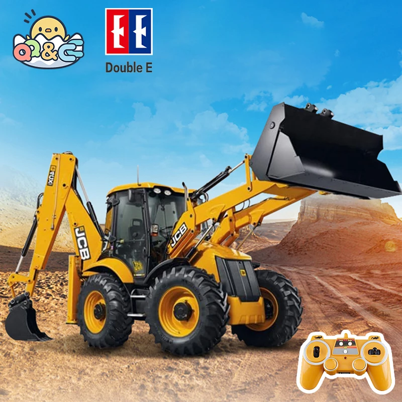 DOUBLE E E589 RC tractopelle 1:20 pelle télécommande voiture ingénierie véhicule camion modèle Bulldozer remorque jouet pour garçon