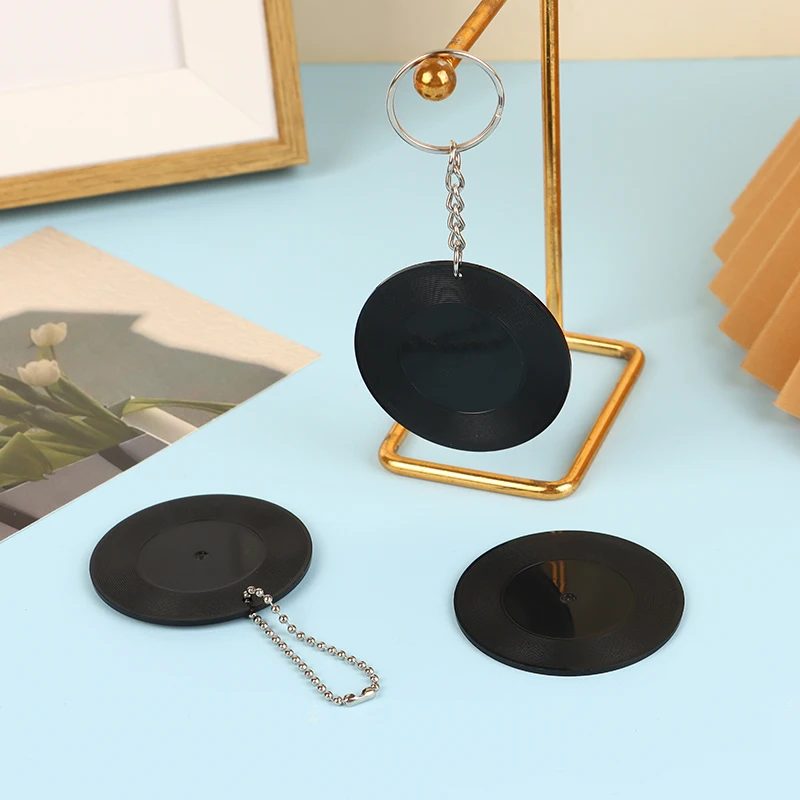 Mini porte-clés album Kpop vintage pour filles, porte-clés CD blanc noir, porte-clés rétro, pendentif sac à dos bricolage, accessoires cadeaux