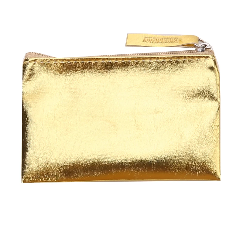 Portefeuille rétro en cuir PU pour femme, sac de rangement portable pour clés, porte-cartes, argent brillant, haute qualité, mini porte-monnaie à fermeture éclair, mode