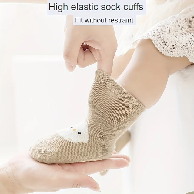 Six paires de chaussettes de Trampoline pour bébé, grande surface, colle à points, chaussettes de sol antidérapantes pour bébés et petits enfants, grand Strai de dessin animé, automne et hiver – Image 6