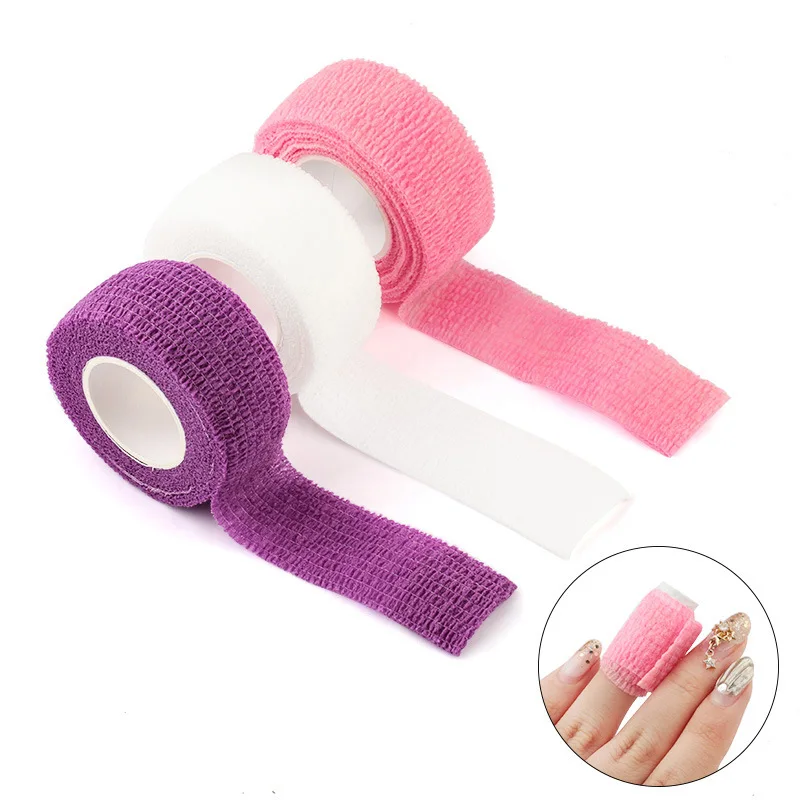 Rouleau de Bandage pour Nail Art, 5 pièces, Protection des doigts, bande de gaze auto-adhésive à Compression hautement extensible, soins de la peau, outils de manucure