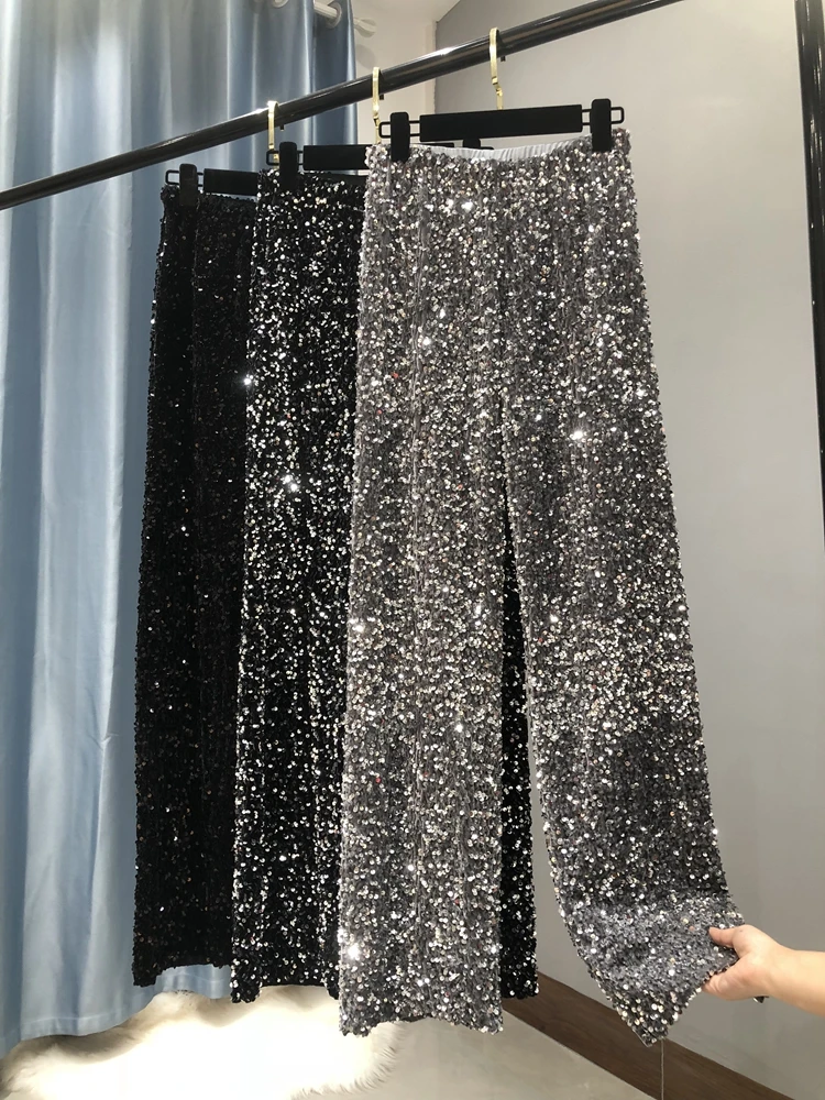 Pantalon scintillant pour femmes - Style sud-coréen