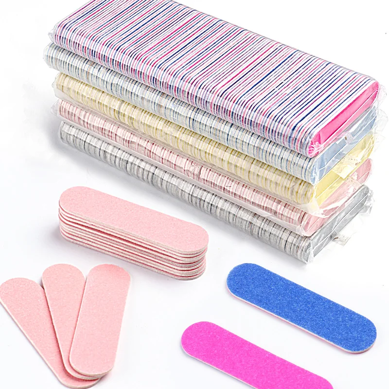 Limes à ongles Double face, Mini bloc tampon de ponçage du bois, ensemble pour vernis Gel, manucure et pédicure, outils professionnels d'art des ongles