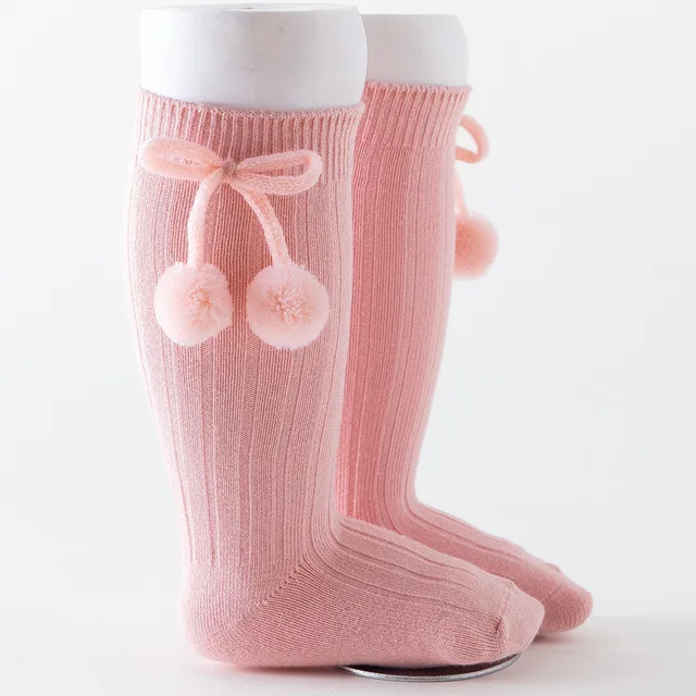 Chaussettes montantes sans boules pour bébés filles, chaussettes princesse pour tout-petits, jambières, style britannique, 0-4 ans – Image 4