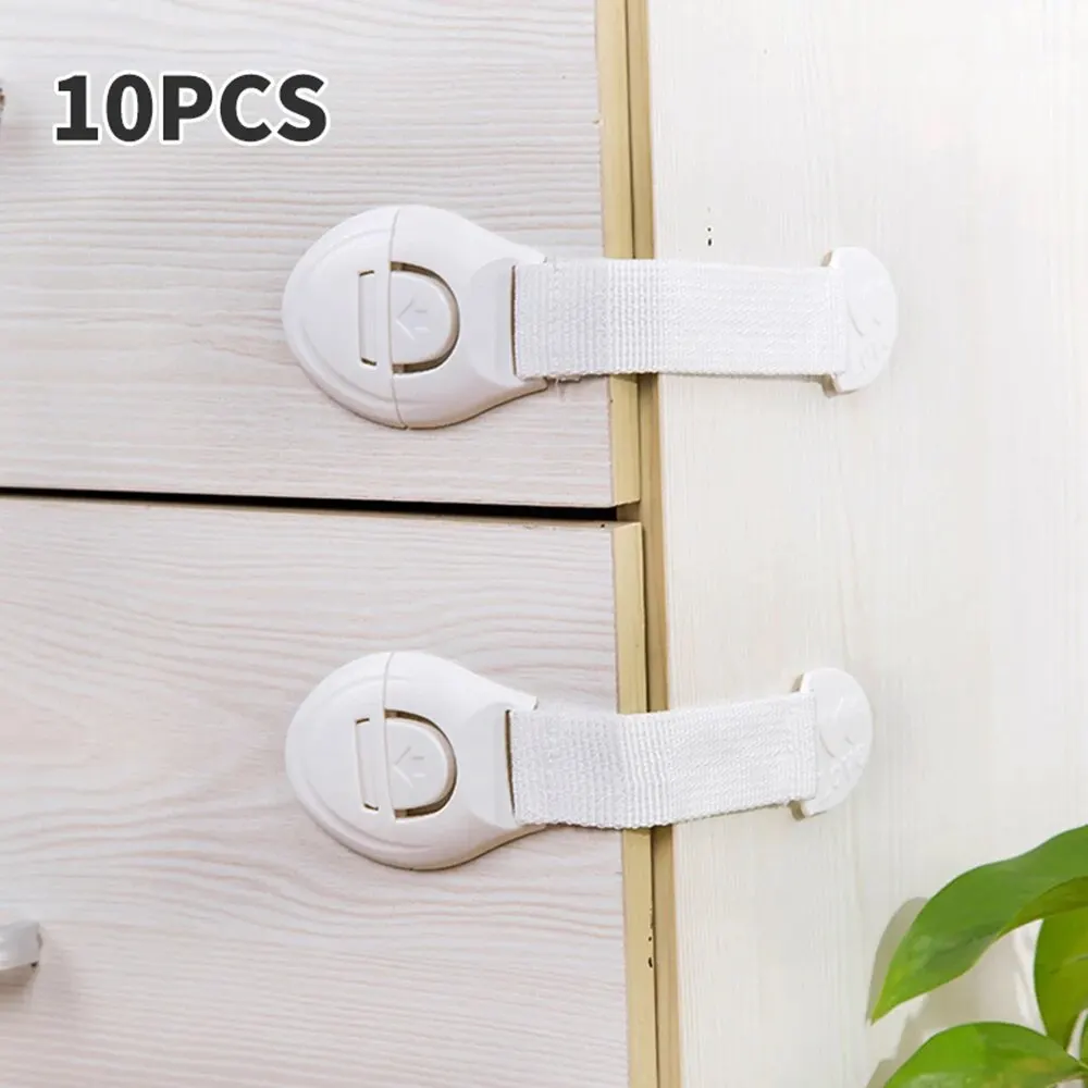 Serrure de sécurité anti-pincement pour bébé, 10 pièces, ruban de protection multifonctionnel pour porte d'armoire et réfrigérateur