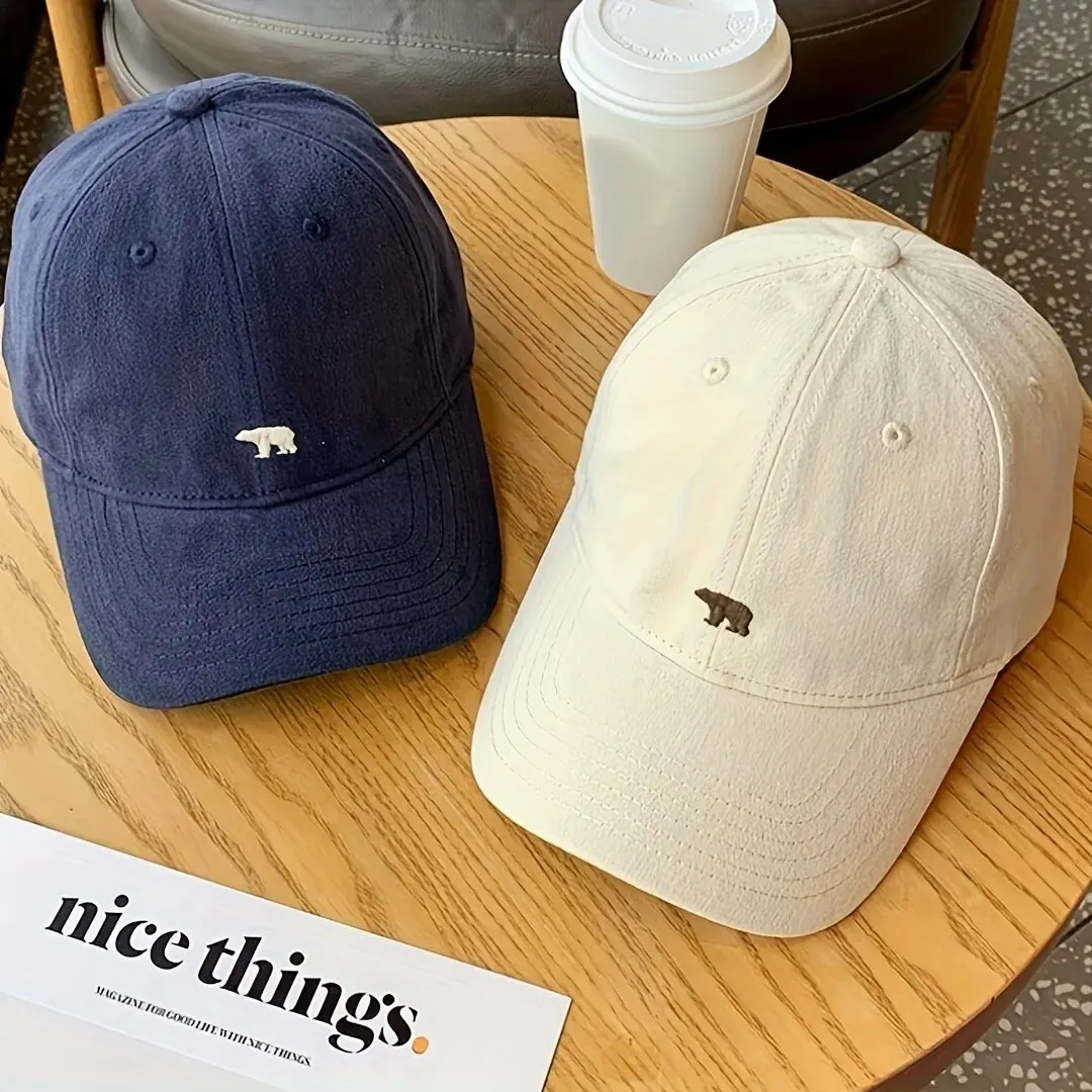 Casquette de baseball brodée Mn Bear pour hommes et femmes, protection solaire, respirante, réglable, chapeau décontracté idéal, unisexe