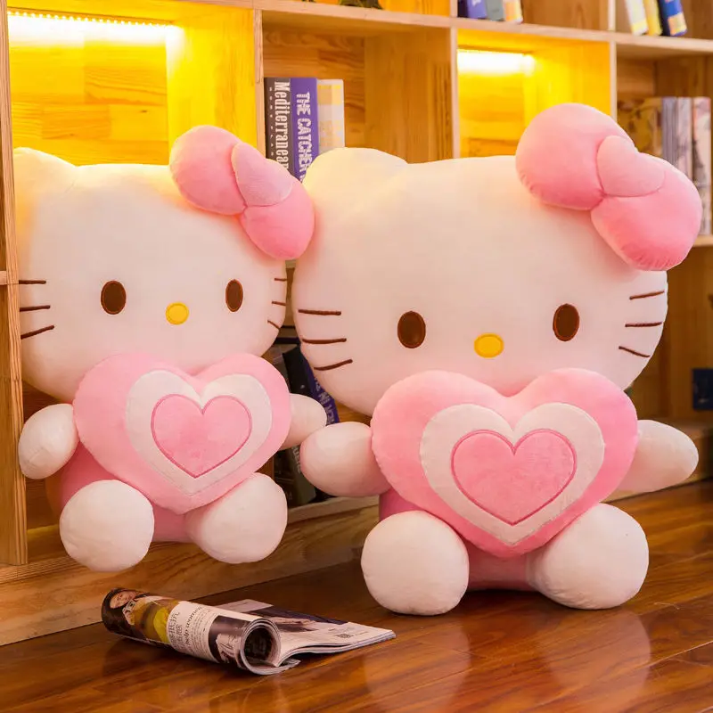 Peluche Kawaii Hello Kitty, 30cm, pour enfant, jouet, coussin, dessin animé, beurre, animal, doux, cadeau pour fille