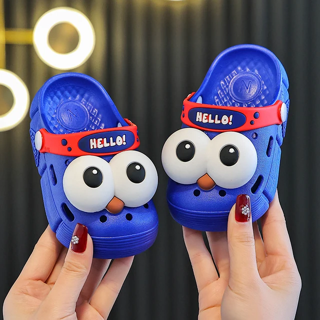 Sandales d'été à grands yeux pour enfants de 0 à 4 ans, pantoufles antidérapantes à semelle souple, chaussures de jardin d'extérieur pour bébés garçons et filles, nouvelle collection – Image 2