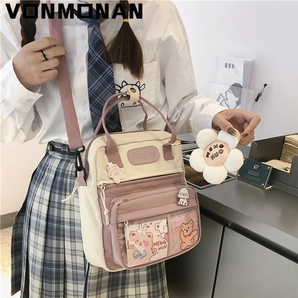 Sacs à dos mignons de style coréen pour femmes, nylon imperméable, petits sacs initiés pour adolescentes, cartables, sac à dos de voyage à fleurs, 2024