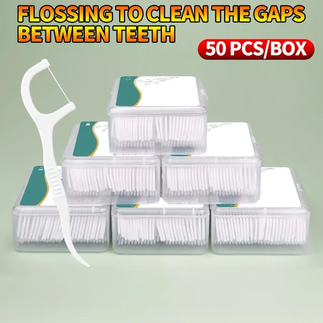 150pcs fil dentaire cure-dents en plastique-nettoyage jetable entre les dents-boîte séparée-soins buccaux – Image 3