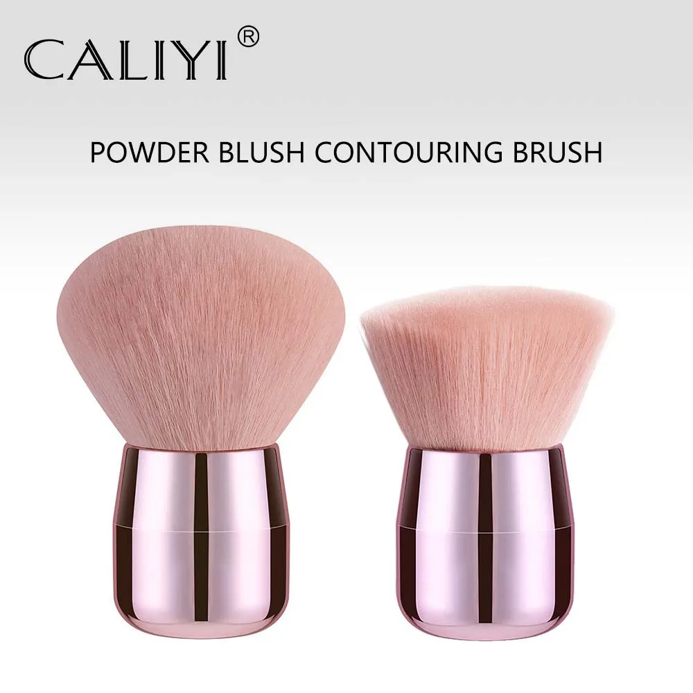 CALIYI 1/2 pièces moelleux poudre libre Blush pinceaux Portable MINI luxe maquillage brosse voyage cosmétique maquillage outils pour femmes filles