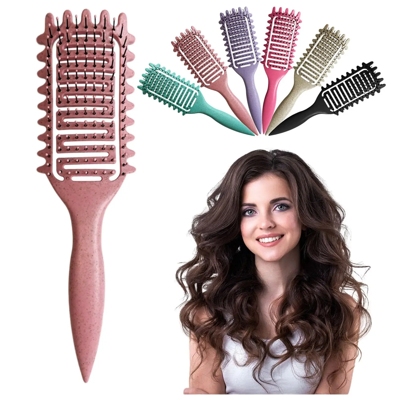Brosse antistatique ajourée, brosse de coiffure, peigne à barbe, brosse démêlante, outils de coiffure polyvalents pour la maison