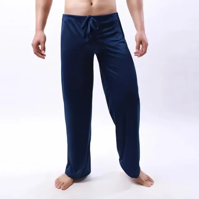 Men Yoga Pants Low Waist Drawstring Straight Loose Pajama Pants Thin Sports Comfortable Elastic Waist Men Sports Trousers – Image 4