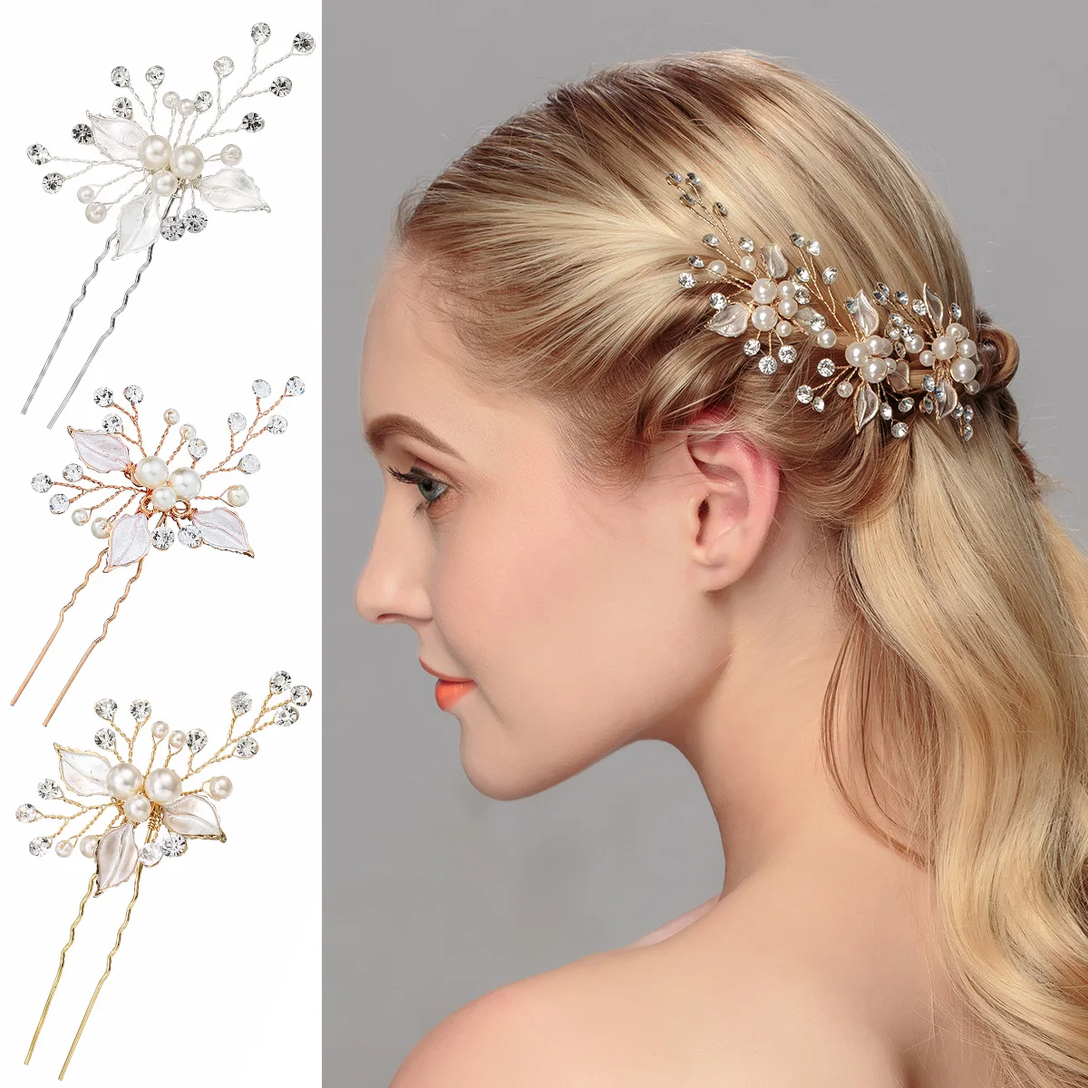 Épingle à cheveux de mariée en perles faites à la main, accessoires de luxe pour femmes, Europe et états-unis