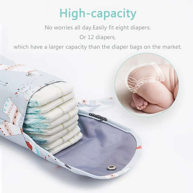 Sac à couches pour bébé, sac de rangement pour couches pour nouveau-né, organisateur étanche, Portable, voyage, rangement en plein air, sac de transport pour couches, poche pour poussette – Image 4