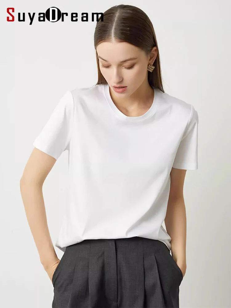 Suyarepl, T-shirt à Manches Courtes pour Femme, Haut Basique et Confortable, Couleur Bonbon, Col en V, 10% Coton, Été 58%, Inj2024