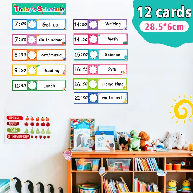 DIY Visual Schedule for Toddlers, Daily Routines Schedule Cards, Classroom Decoration, Schedule Pocket Chart Add-ons Montessori – Image 2