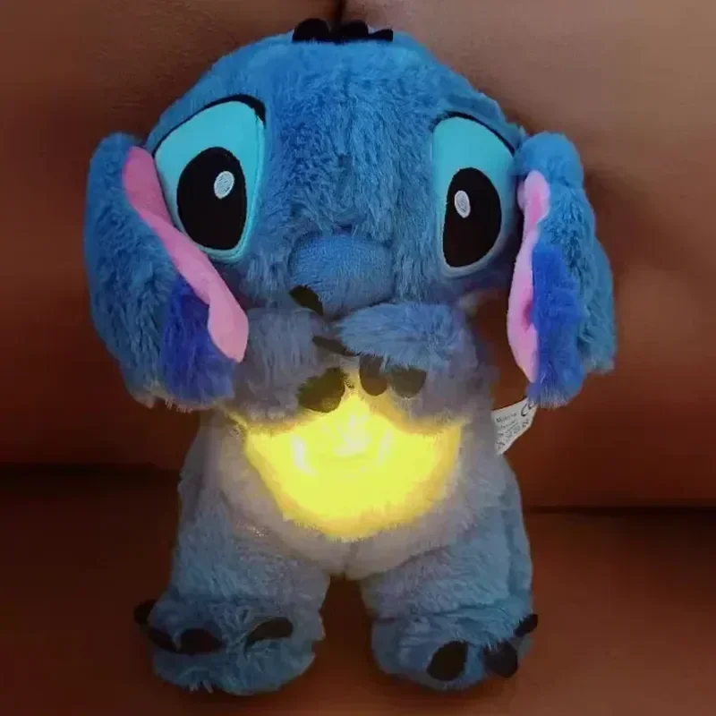 Jouet en peluche Kawaii pour enfants, musique, lumière, sommeil, cadeaux pour enfants, CAN o & Stitch, souffle de beurre, apaise, anime, bébé, rose, nouveau, 2024