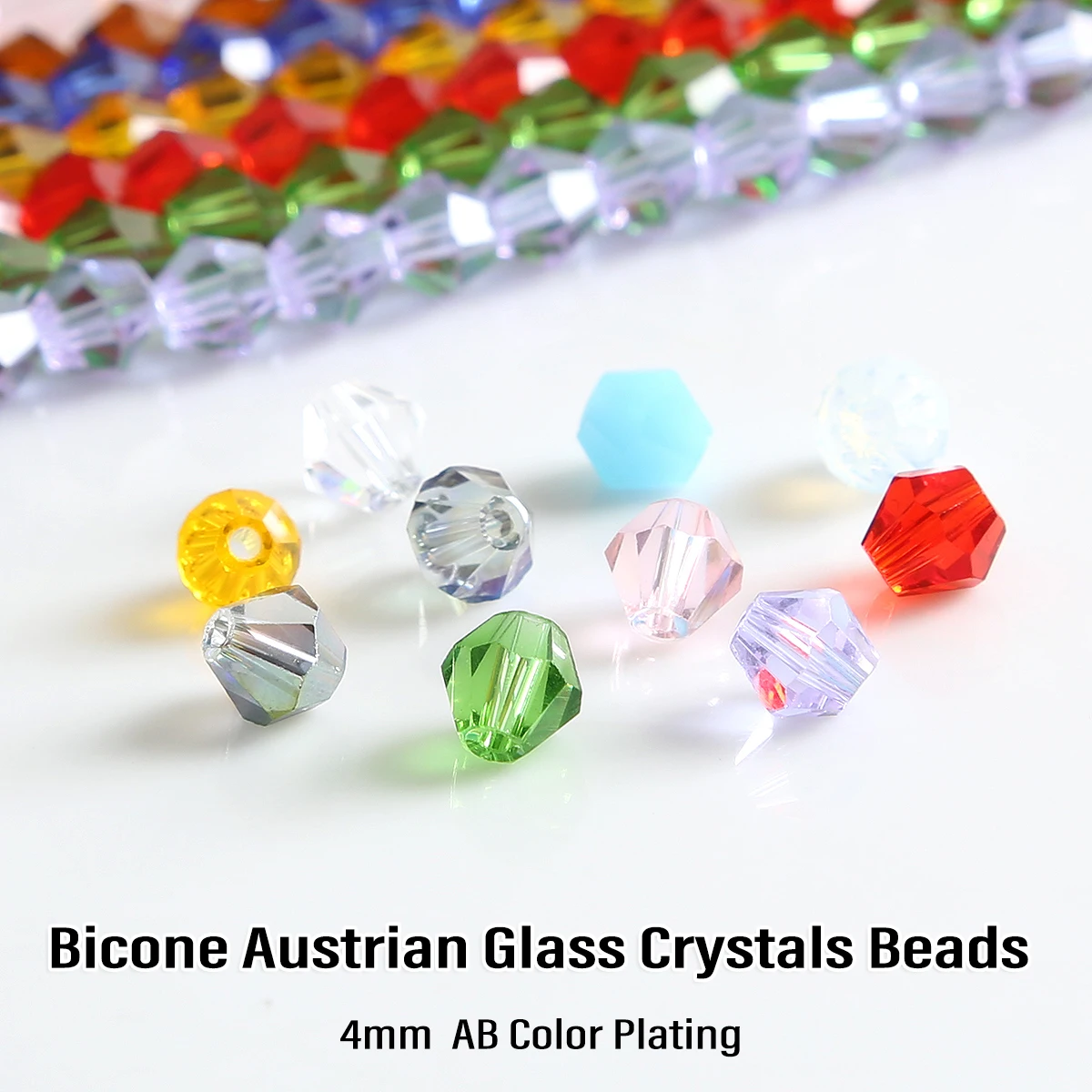 Perles de Verre Autrichien Haut de Gamme, 4mm, Plaquage de Documents AB, pour Bracelet à Faire Soi-Même, Accessoires de Direction