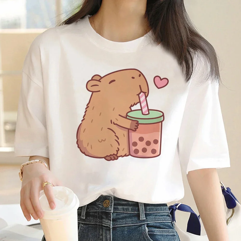 Mignon Capybara vêtements T-Shirt femmes Vintage dessin animé T-Shirt femme décontracté haut animé t-shirts T-Shirt Manga femmes graphique T-Shirt hauts