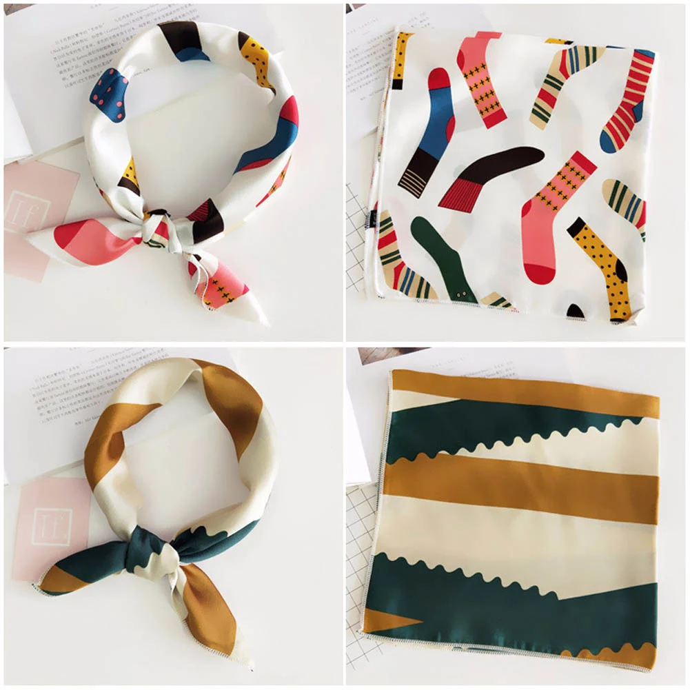 Écharpe Professionnelle pour Femme, Hijabs de Luxe, Bandana, Bande de Sauna, Mouchoir, 50x50cm