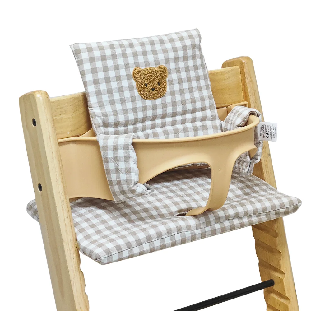 Coussin de siège doux pour nourrissons, coussin de chaise haute pour bébé, coussin de dossier de chaise ours de dessin animé et coussin de siège, accessoires de chaise haute