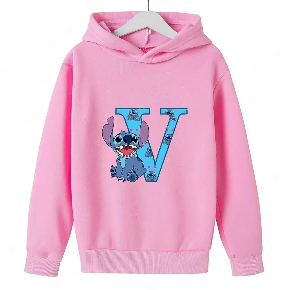 Enfants sweats à capuche point lettre ABCD Kawaii mode pull sweat Anime Manga dessins animés filles garçon enfants vêtements décontractés hauts