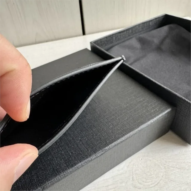 Porte-monnaie d'affaires de qualité supérieure, porte-cartes en cuir, marque de luxe à la mode pour femmes, étui classique en peau de mouton véritable pour cartes de crédit – Image 3