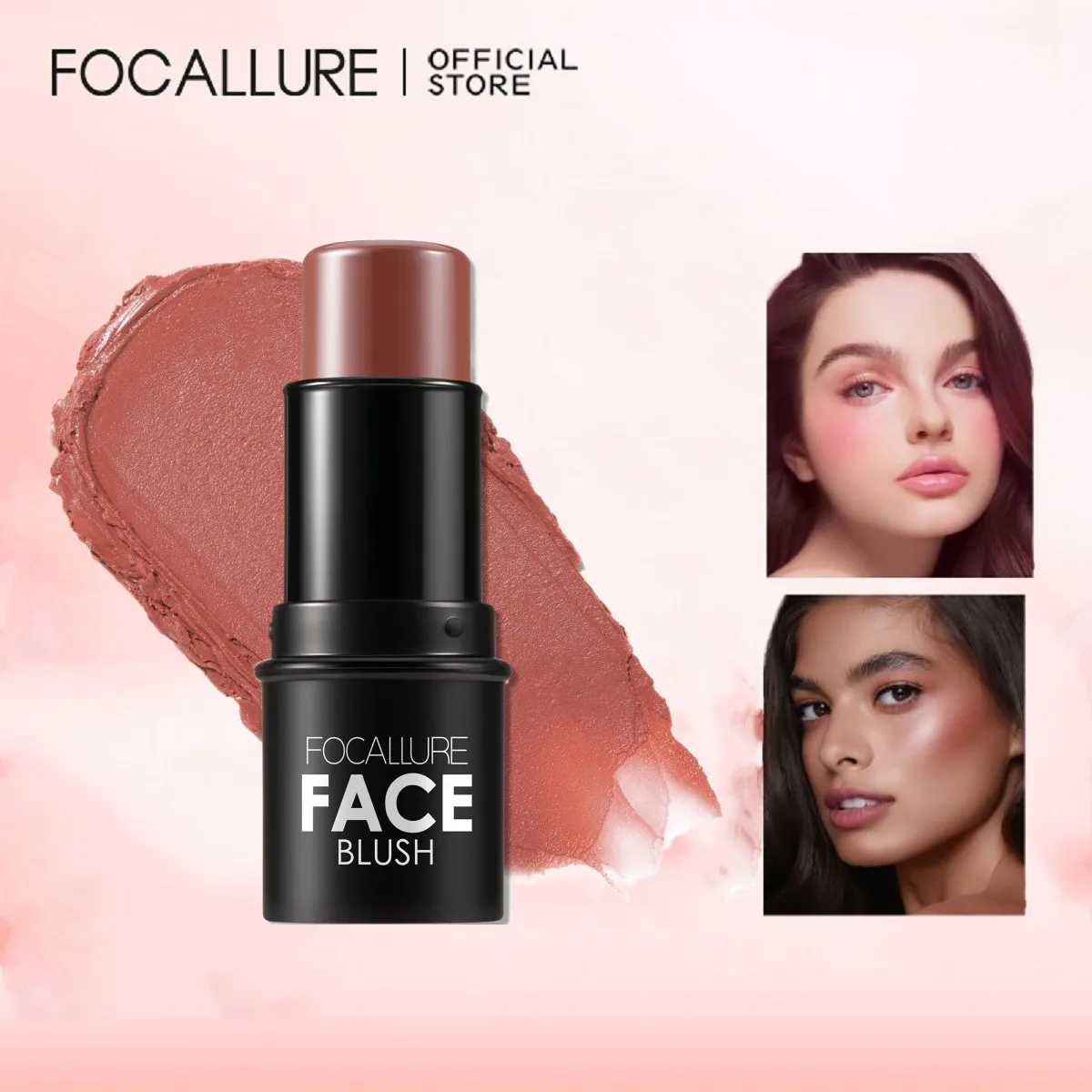 FOCALLURE visage fard à joues maquillage crème bâton bronzant surligneurs imperméable léger multi-fonction femmes visage Blush cosmétiques