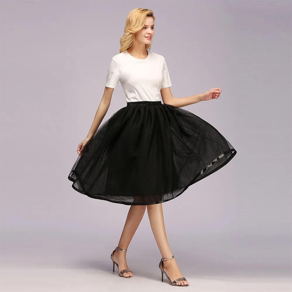 Jupon Court en Tulle sans Cerceau pour Femme, Couches de Crinoline, Sous-Jupe, Tutu pour Adulte, Accessoires pour Patients Rockabilly