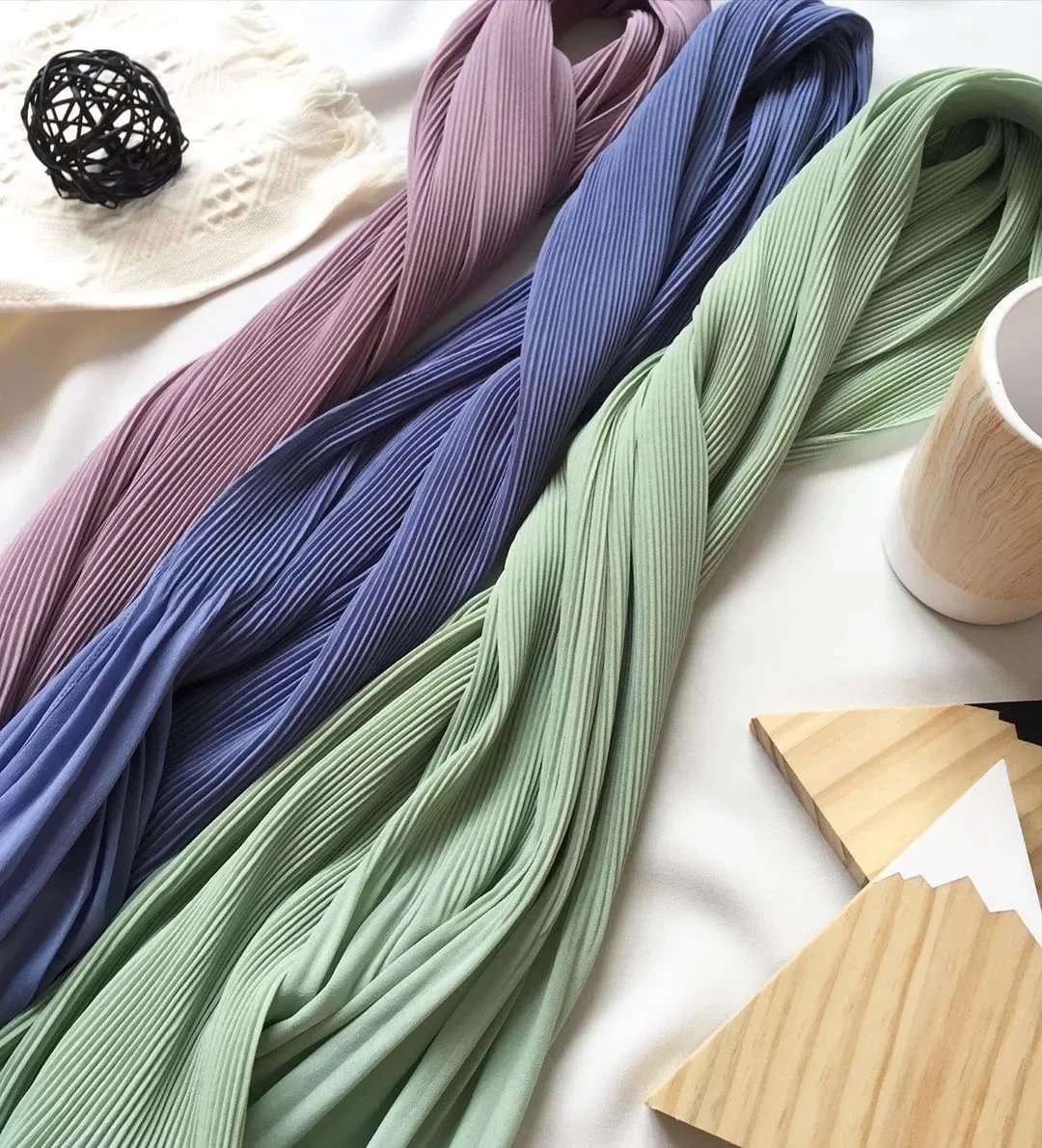 Foulard en mousseline de soie perlé 180x85cm, couleur unie, rayé plissé, couvre-chef pour femmes et filles, Hijab musulman, enveloppe de tête, châles de voyage unis