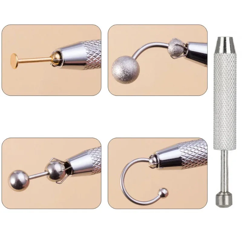 Porte-perles à quatre griffes, outil de ramassage, pierres précieuses en diamant, pince à épiler, Catcher, Piercing corporel, stylo d'arrosage, 1 pièce