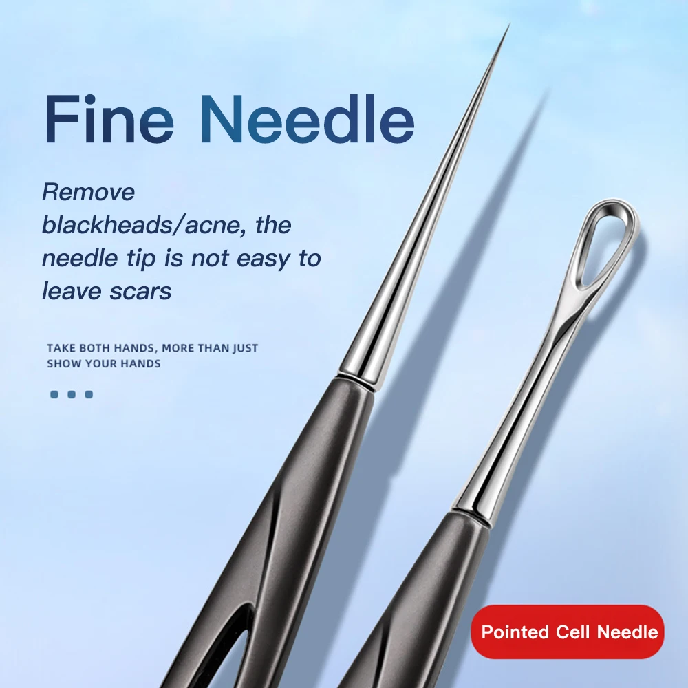 Aiguille d'acné dissolvant de points noirs, Extraction de pores, nettoyeur de tête noire, soins de la peau du visage, outil d'aiguille de nettoyage en profondeur