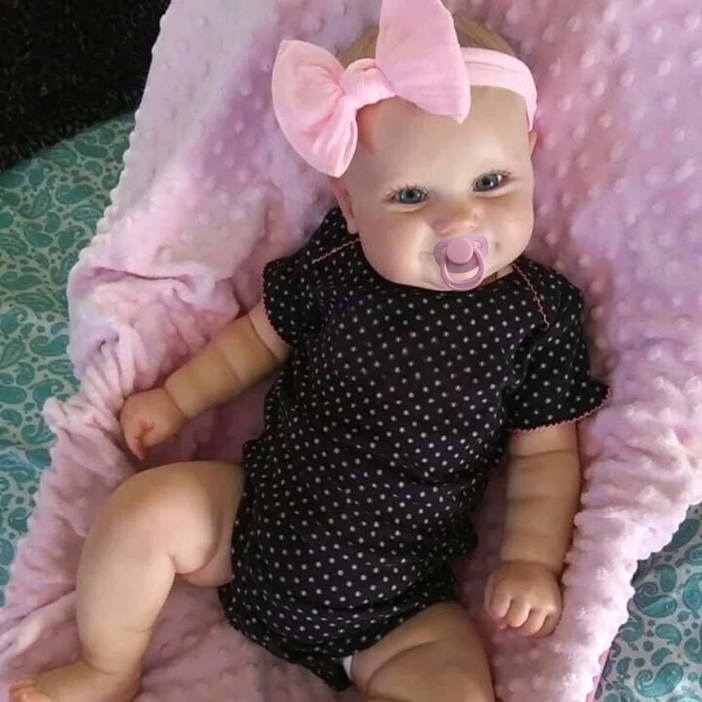 19 pouces déjà fini Reborn bébé poupée Maddie sourire fille à la main 3D peau veines visibles Art Collection poupée jouet Figure cadeau