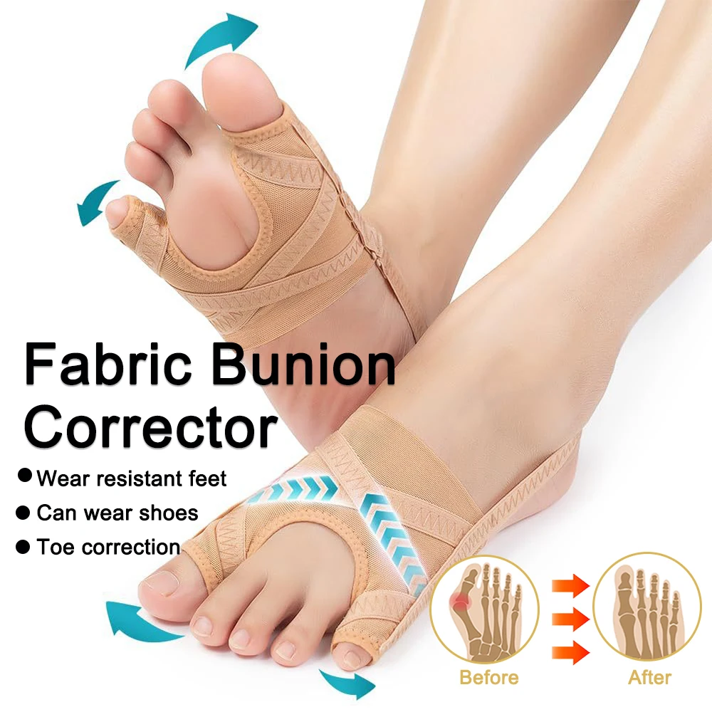 Correcteur d'oignon en tissu respirant et réglable, séparateur d'espacement de manches d'hallux Valgus, correcteur d'orteils, chaussettes de sport pour course à pied