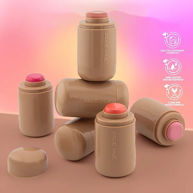 Fard à joues crème fard à joues bâton lifting des lèvres teint 8 couleurs brillant à lèvres dodu nourrissant double usage fard à joues longue durée – Image 2