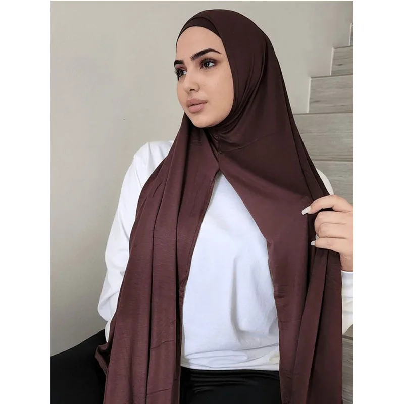 BOHOWAII Islam Jersey Hijabs écharpe instantanée Khimar haute résistance châle Cagoule Hijab Femme Musulman Abayat Turbans pour les femmes