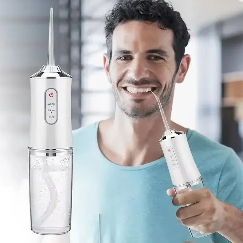 Irrigateur buccal électrique intelligent portable, hydropulseur, 4 jets, 3 modes, jet d'eau dentaire aste, nettoyeur de dents