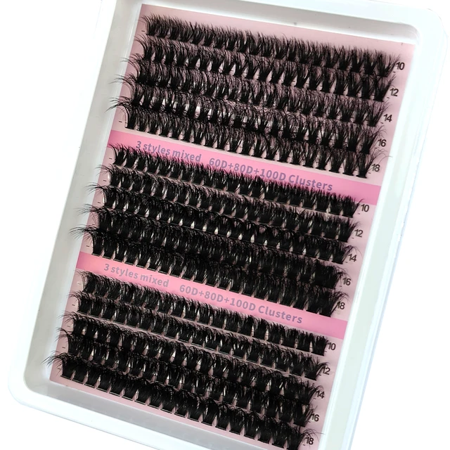 15 rangées bricolage 5D grappes de cils moelleuses 60D/80D/100D grappes de cils épais cils individuels vaporeux 10-20mm Extension de cils en grappe – Image 3
