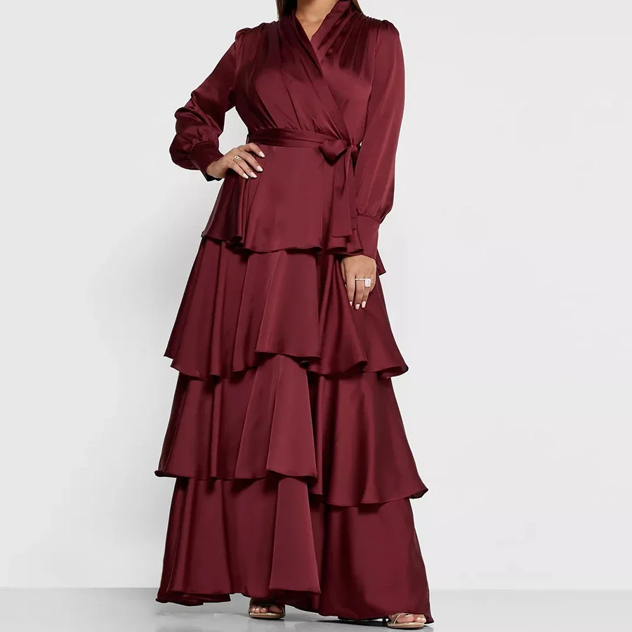 Kimono en mousseline de soie élégant pour femmes musulmanes, gâteau, Dubaï, Turquie, arabe, Oman, document solide, 4 couches, vêtements islamiques ouverts, robes musulmanes