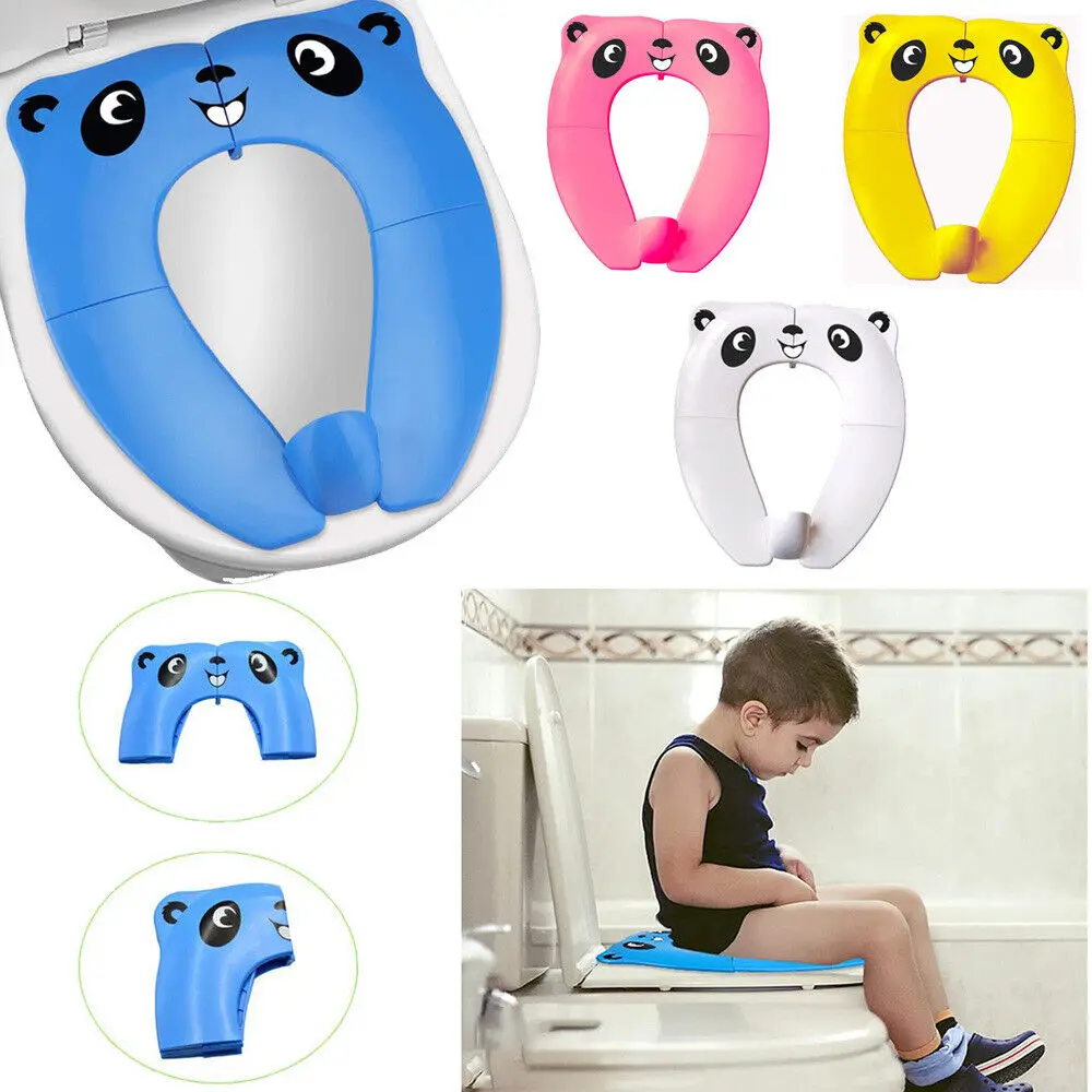 Siège de toilette pliable en silicone pour enfants, antidérapant, portable, entraînement à la propreté, pour les tout-petits, voyage